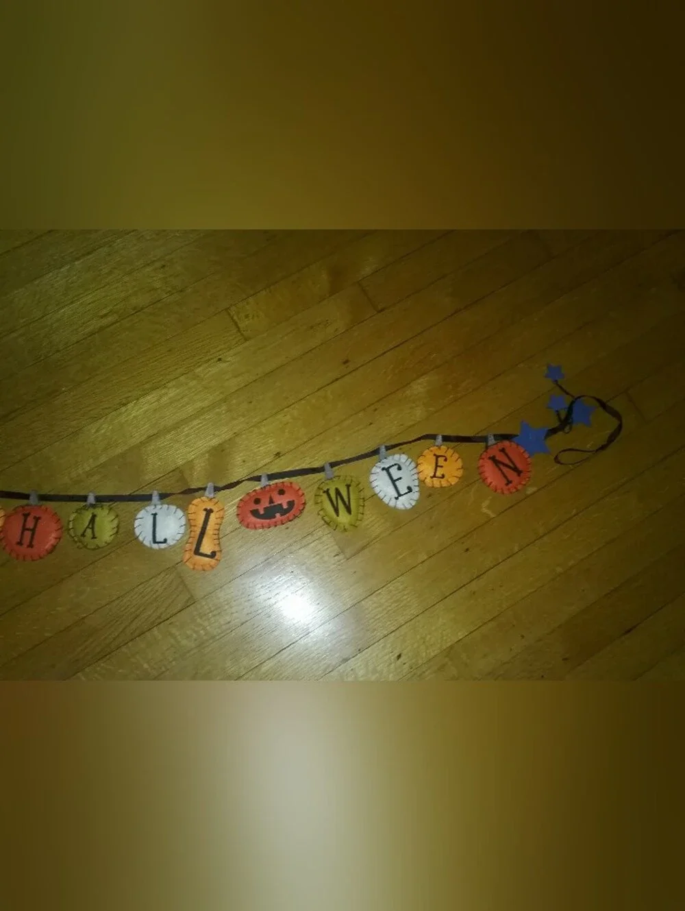 Halloween Garland Banner - Orange and Black Holiday Decoration